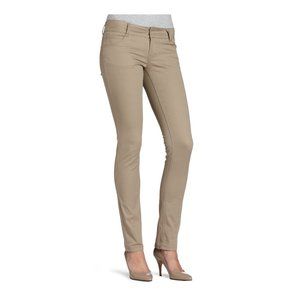 NWT Lands End Womens Mid Rise Straight Leg Chino Pants Tan  10  30/31W $80 5E065